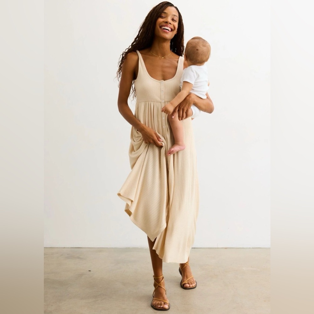 NWT Hatch Silky Ribbed Pointelle Dress